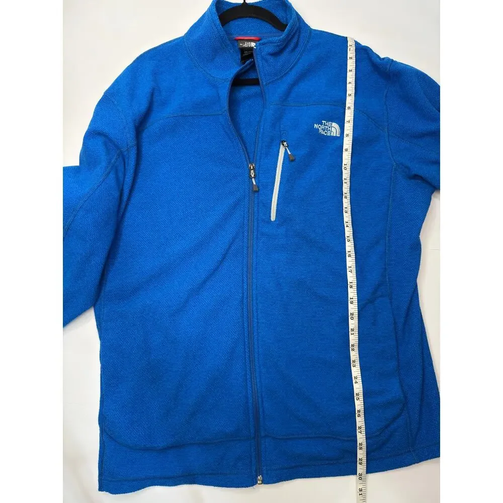 The North Face Mens Textured Cap Rock Full Zip Fleece Jacket Blue